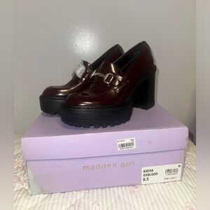 Madden Girl Oxblood Kiiera Platform Loafers NWT